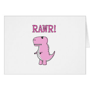 Cute en Angry roze Cartoon T-Rex Dinosaur