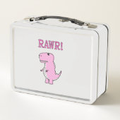 Cute en Angry roze Cartoon T-Rex Dinosaur (Achterkant)