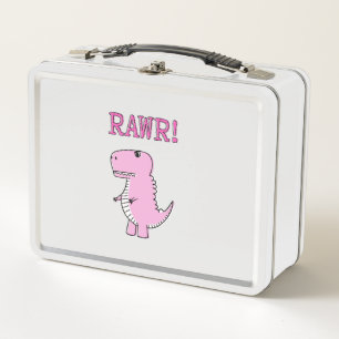 Cute en Angry roze Cartoon T-Rex Dinosaur