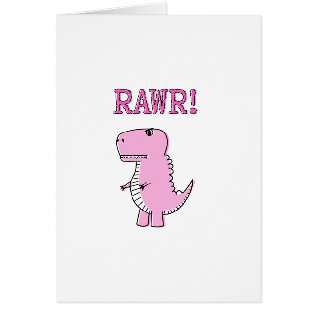 Cute en Angry roze Cartoon T-Rex Dinosaur (Voorkant)