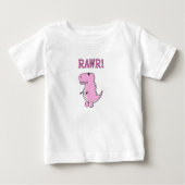 Cute en Angry roze Cartoon T-Rex Dinosaur (Voorkant)