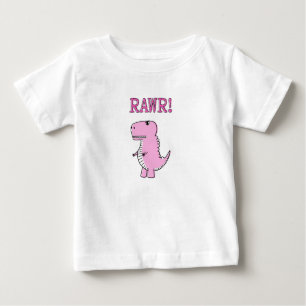 Cute en Angry roze Cartoon T-Rex Dinosaur
