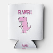 Cute en Angry roze Cartoon T-Rex Dinosaur Blikjeskoeler (Voorkant)