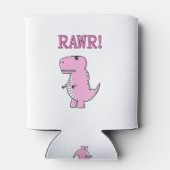 Cute en Angry roze Cartoon T-Rex Dinosaur Blikjeskoeler (Achterkant)