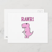 Cute en Angry roze Cartoon T-Rex Dinosaur Briefkaart (Voorkant / Achterkant)