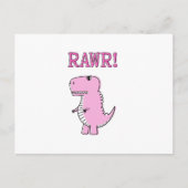 Cute en Angry roze Cartoon T-Rex Dinosaur Briefkaart (Voorkant)