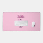 Cute en Angry roze Cartoon T-Rex Dinosaur Bureaumat (Keyboard & Muis)