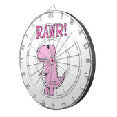 Cute en Angry roze Cartoon T-Rex Dinosaur Dartbord (Voorkant Rechts)