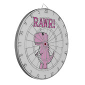Cute en Angry roze Cartoon T-Rex Dinosaur Dartbord (Voorkant Links)