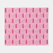 Cute en Angry roze Cartoon T-Rex Dinosaur Fleece Deken (Voorkant (Horizontaal))