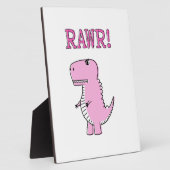 Cute en Angry roze Cartoon T-Rex Dinosaur Fotoplaat (Zijkant)