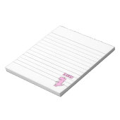 Cute en Angry roze Cartoon T-Rex Dinosaur, gelinkt Notitieblok (Linkerzijde)