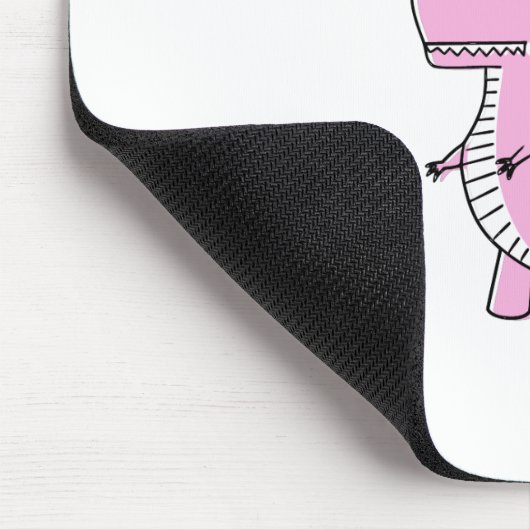 Cute en Angry roze Cartoon T-Rex Dinosaur Muismat (Hoek)