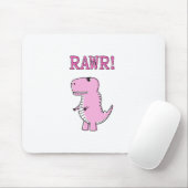 Cute en Angry roze Cartoon T-Rex Dinosaur Muismat (Met muis)