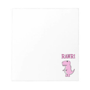 Cute en Angry roze Cartoon T-Rex Dinosaur Notitieblok