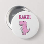 Cute en Angry roze Cartoon T-Rex Dinosaur Ronde Button 7,6 Cm (Voorkant /achterkant)