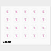 Cute en Angry roze Cartoon T-Rex Dinosaur Ronde Sticker (Vel)