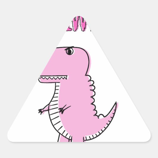 Cute en Angry roze Cartoon T-Rex Dinosaur Sticker (Voorkant)