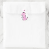 Cute en Angry roze Cartoon T-Rex Dinosaur Sticker (Tas)