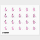 Cute en Angry roze Cartoon T-Rex Dinosaur Sticker (Vel)