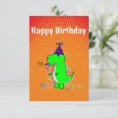 Cute en Angry T-Rex Dino-gradiënt Kaart (Staand voorkant)