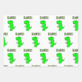 Cute en Angry T-Rex Dino RAWR Inpakpapier Vel (Voorkant 3)