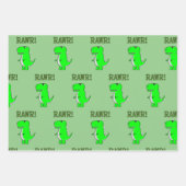 Cute en Angry T-Rex Dino RAWR Inpakpapier Vel (Voorkant 2)