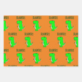 Cute en Angry T-Rex Dino RAWR Inpakpapier Vel (Voorkant)