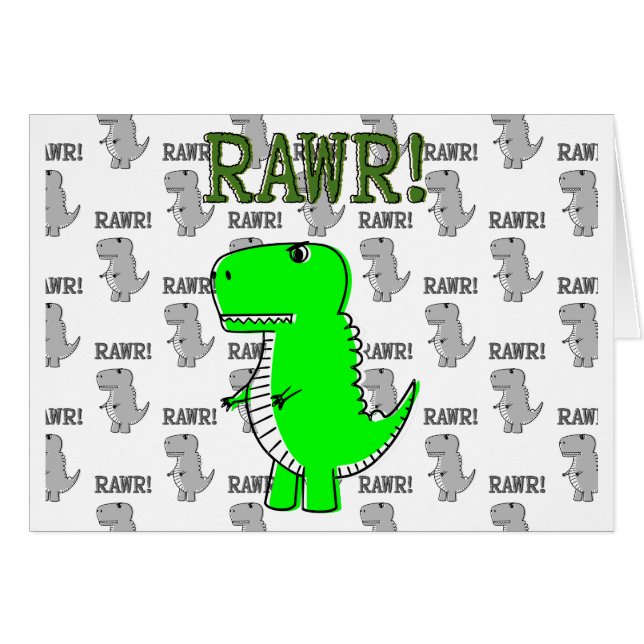 Cute en Angry T-Rex met zwart-wit patroon (Voorkant Horizontaal)