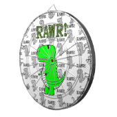 Cute en Angry T-Rex met zwart-wit patroon Dartbord (Voorkant Rechts)