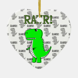 Cute en Angry T-Rex met zwart-wit patroon Keramisch Ornament