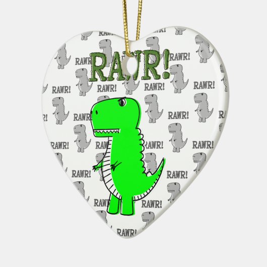 Cute en Angry T-Rex met zwart-wit patroon Keramisch Ornament (Links)