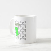 Cute en Angry T-Rex met zwart-wit patroon Koffiemok (Voorkant links)