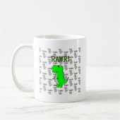 Cute en Angry T-Rex met zwart-wit patroon Koffiemok (Links)