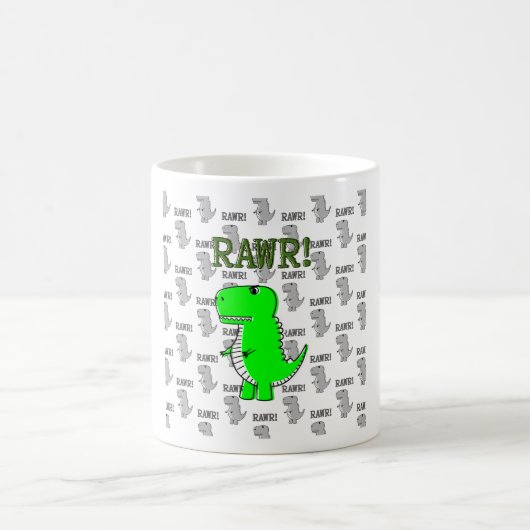 Cute en Angry T-Rex met zwart-wit patroon Koffiemok (Center)