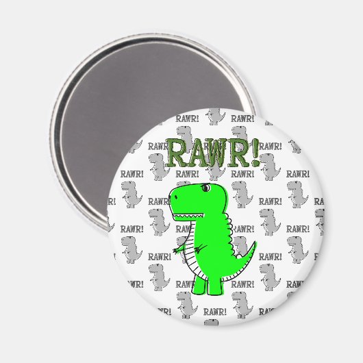 Cute en Angry T-Rex met zwart-wit patroon Magneet (Voorkant / Achterkant)