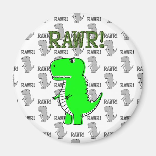 Cute en Angry T-Rex met zwart-wit patroon Magneet (Voorkant)