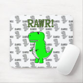 Cute en Angry T-Rex met zwart-wit patroon Muismat (Met muis)