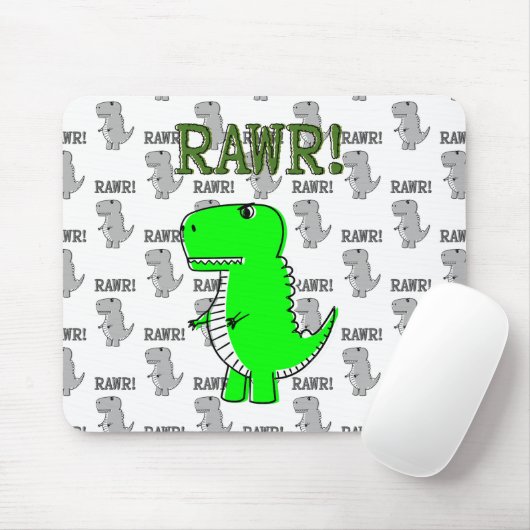 Cute en Angry T-Rex met zwart-wit patroon Muismat (Met muis)