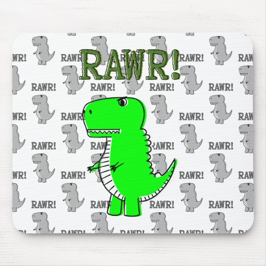 Cute en Angry T-Rex met zwart-wit patroon Muismat (Voorkant)