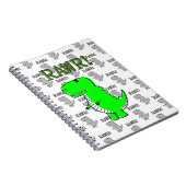 Cute en Angry T-Rex met zwart-wit patroon Notitieboek (Rechterzijde)