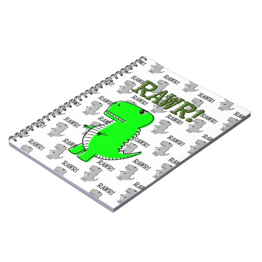 Cute en Angry T-Rex met zwart-wit patroon Notitieboek (Linkerzijde)