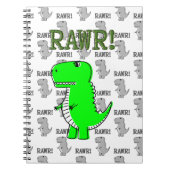 Cute en Angry T-Rex met zwart-wit patroon Notitieboek (Voorkant)
