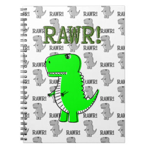 Cute en Angry T-Rex met zwart-wit patroon Notitieboek
