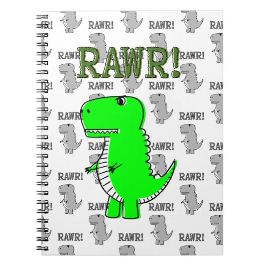 Cute en Angry T-Rex met zwart-wit patroon Notitieboek (Voorkant)