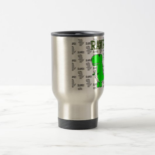 Cute en Angry T-Rex met zwart-wit patroon Reisbeker (Center)