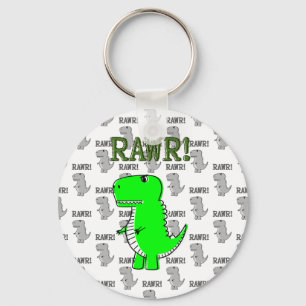 Cute en Angry T-Rex met zwart-wit patroon Sleutelhanger