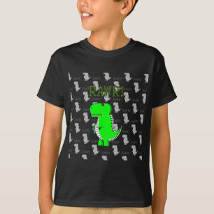 Cute en Angry T-Rex met zwart-wit patroon T-shirt