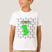 Cute en Angry T-Rex met zwart-wit patroon T-shirt (Voorkant)