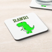 Cute en Angry T-Rex RAWR Bier Onderzetter (Linkerzijde)
